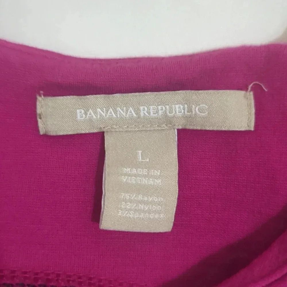 Banana Republic Sleeveless Bowtie Blouse, Color Magenta Size L - Picture 14 of 14